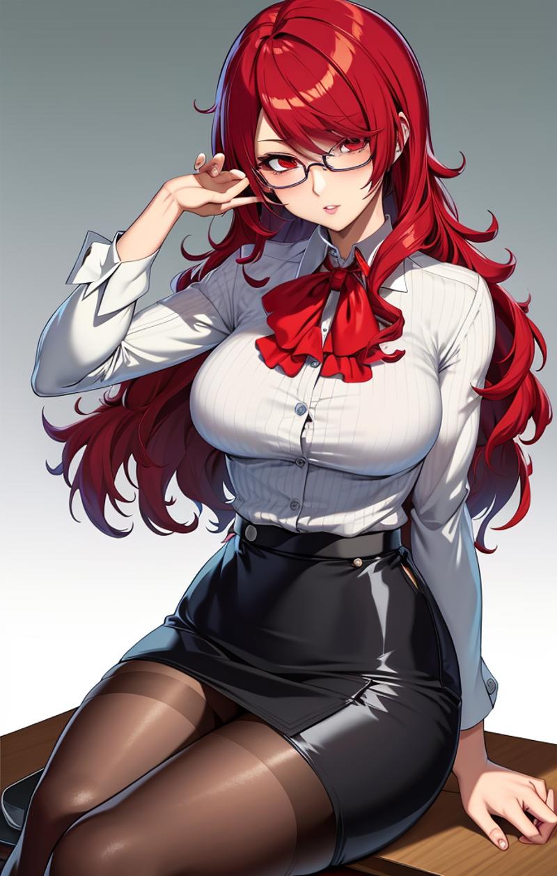 50013-1994975805-masterpiece, best quality, office, sitting on desk, button up shirt, pencil skirt, half glasses, mitsuru kirijo [persona], 1girl.png